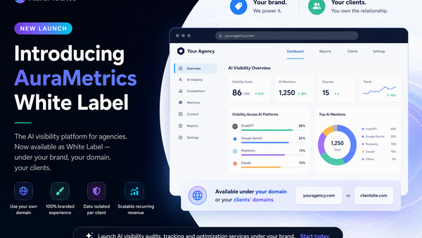 White Label AI Visibility Platform for Agencies | Launching AuraMetrics White Label